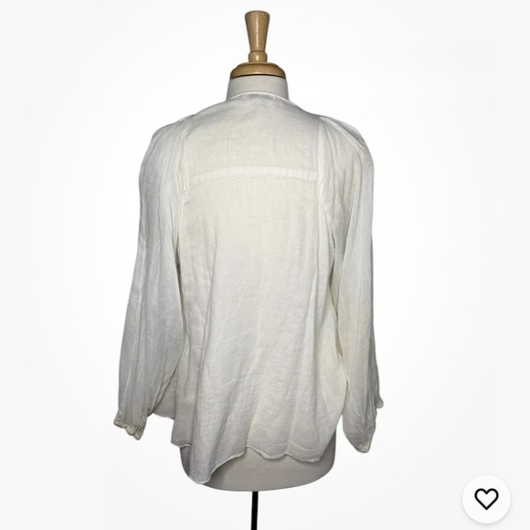 Mes Demoiselles Paris Boho Beaded Coin Cotton Summer Off White Top Size 6 - Picture 4 of 7